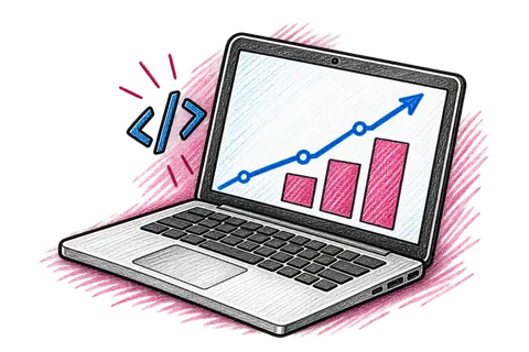 Pico Data laptop with charts