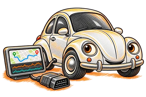 Pico Drive Beetle with OBD cable, GPS route and graphs
