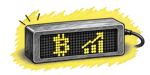 Pico Ticker with BTC and market icons